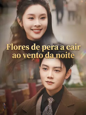 Flores de pera a cair ao vento da noite
